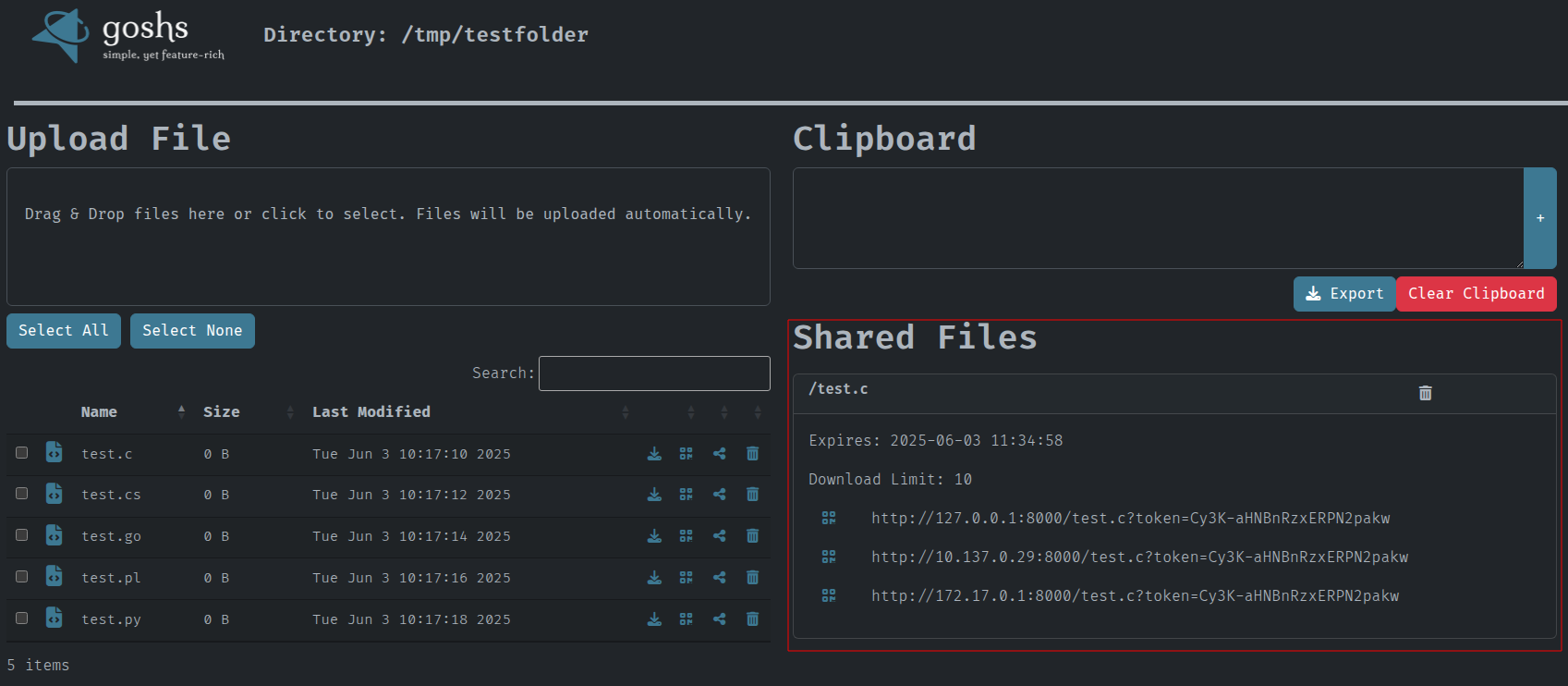 Share Controls